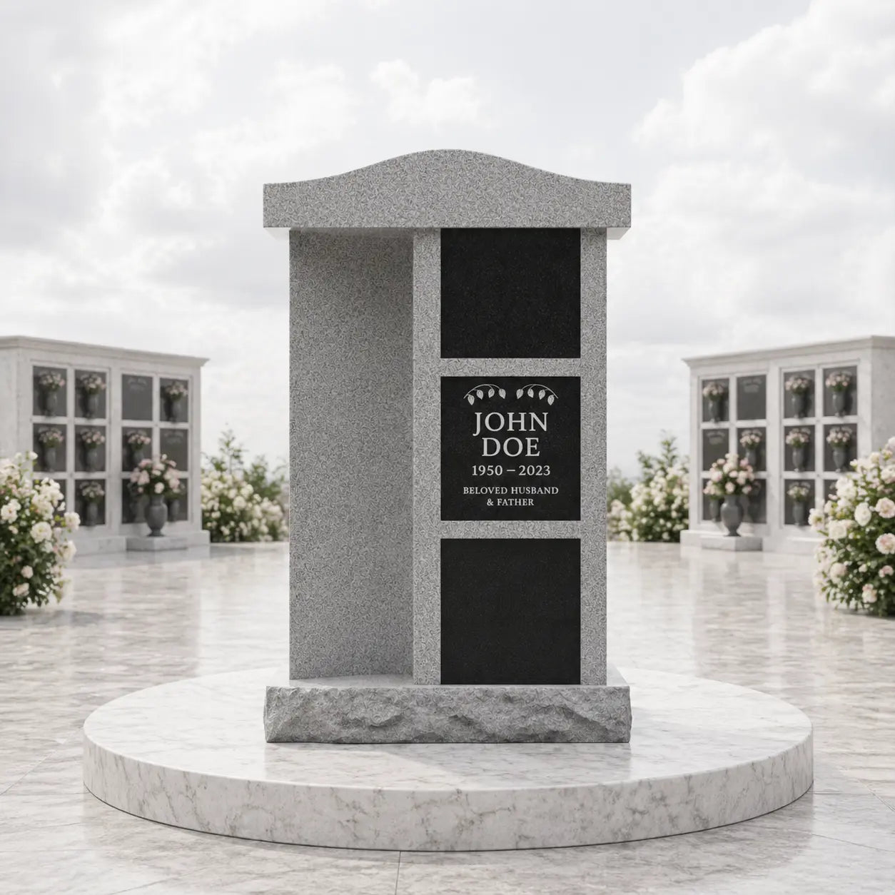 Serpentine Top 3-Level Granite Columbarium