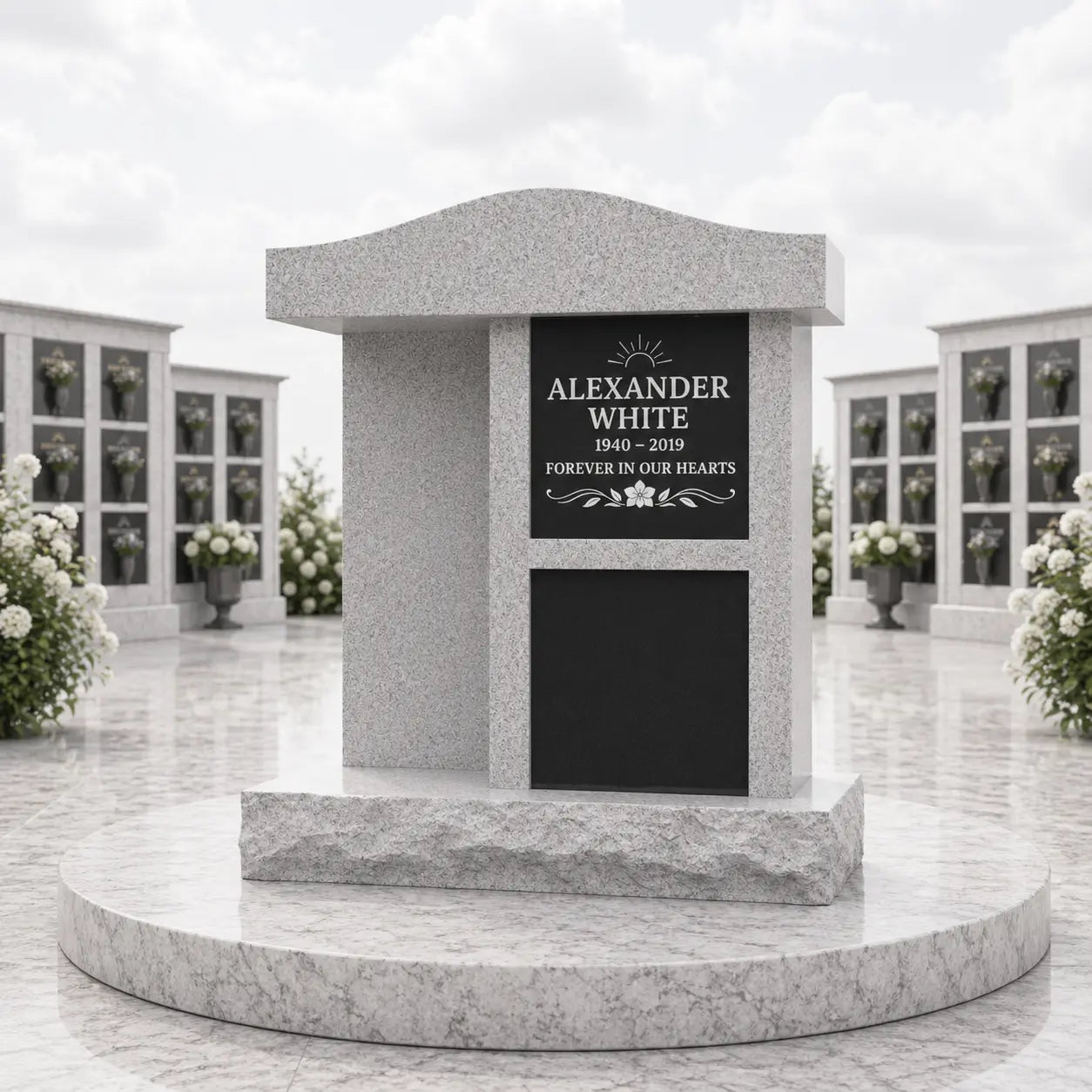 Serpentine Top 2-Level Granite Columbarium